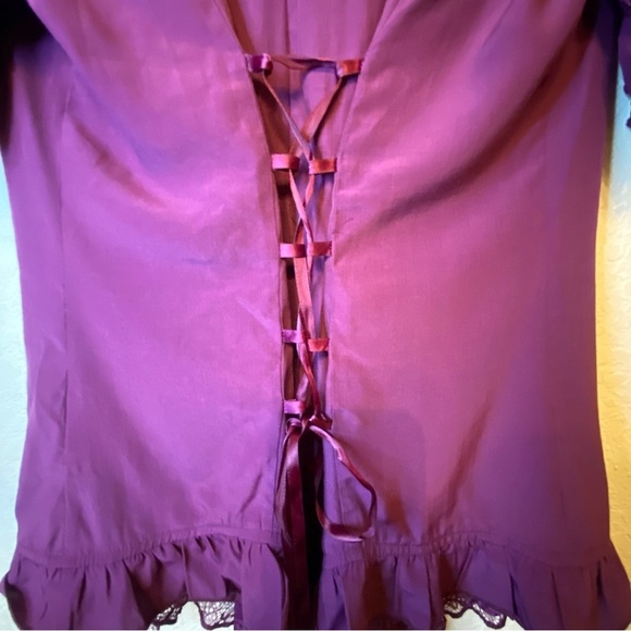 SCARLET DARKNESS Renaissance Goth Short Puff Sleeve Sweetheart Collar Corset Top - Picture 16 of 16